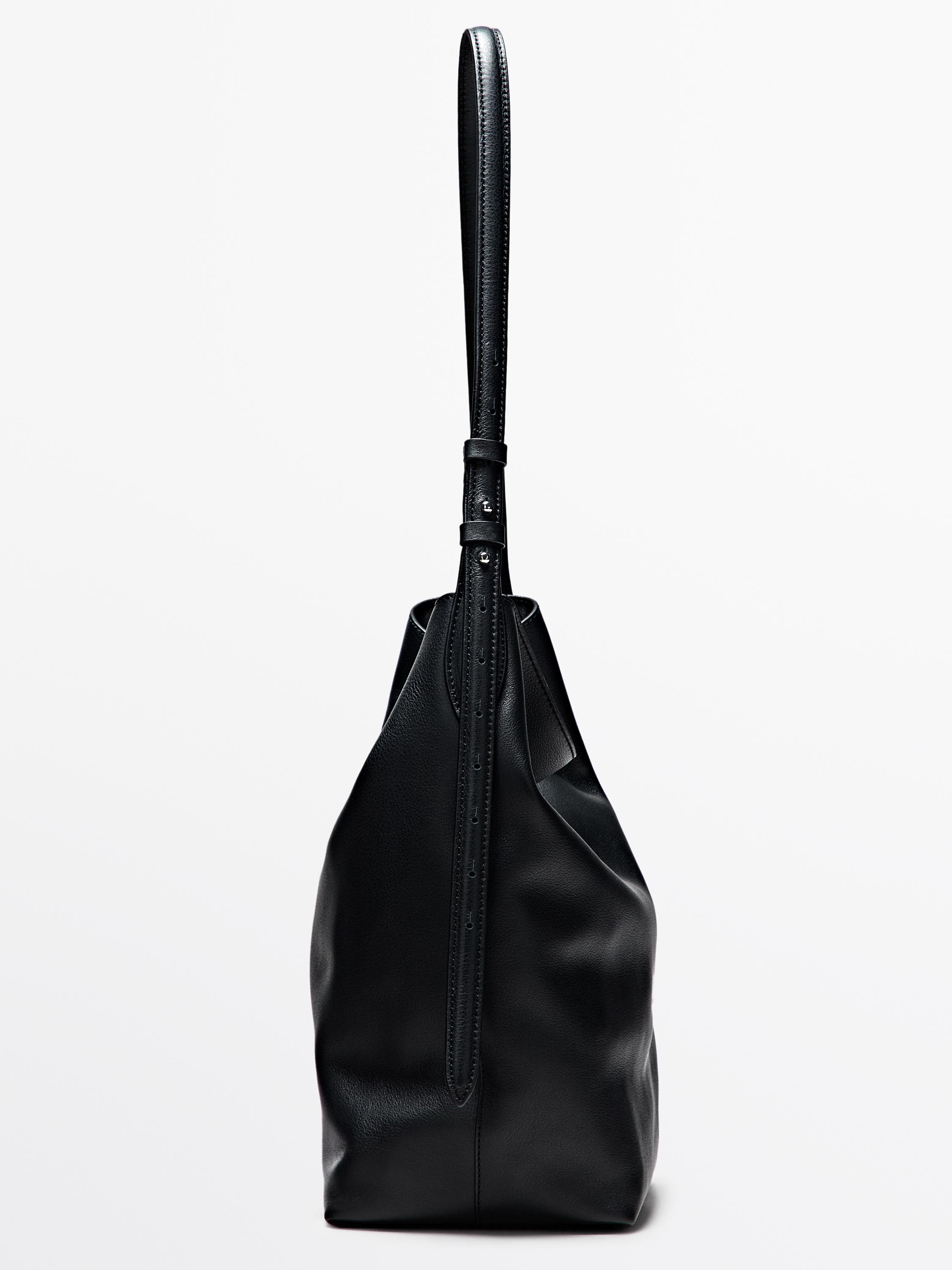 Nappa leather bucket bag